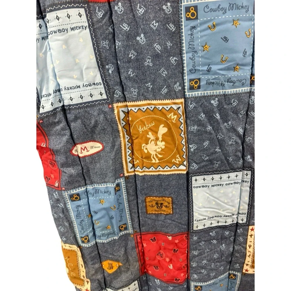 Vintage Disney Home‎ Mickey Mouse Cowboy Comforter Twin Size Patchwork Look Kids
